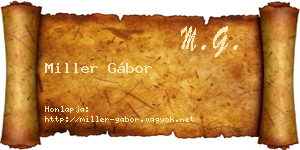 Miller Gábor névjegykártya